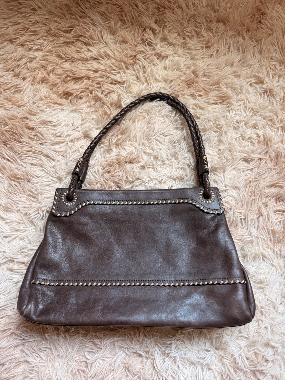 Andrea Mabiani Made in Italy Brown Leather Shoulder Bag